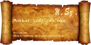 Makkai Szörénke névjegykártya